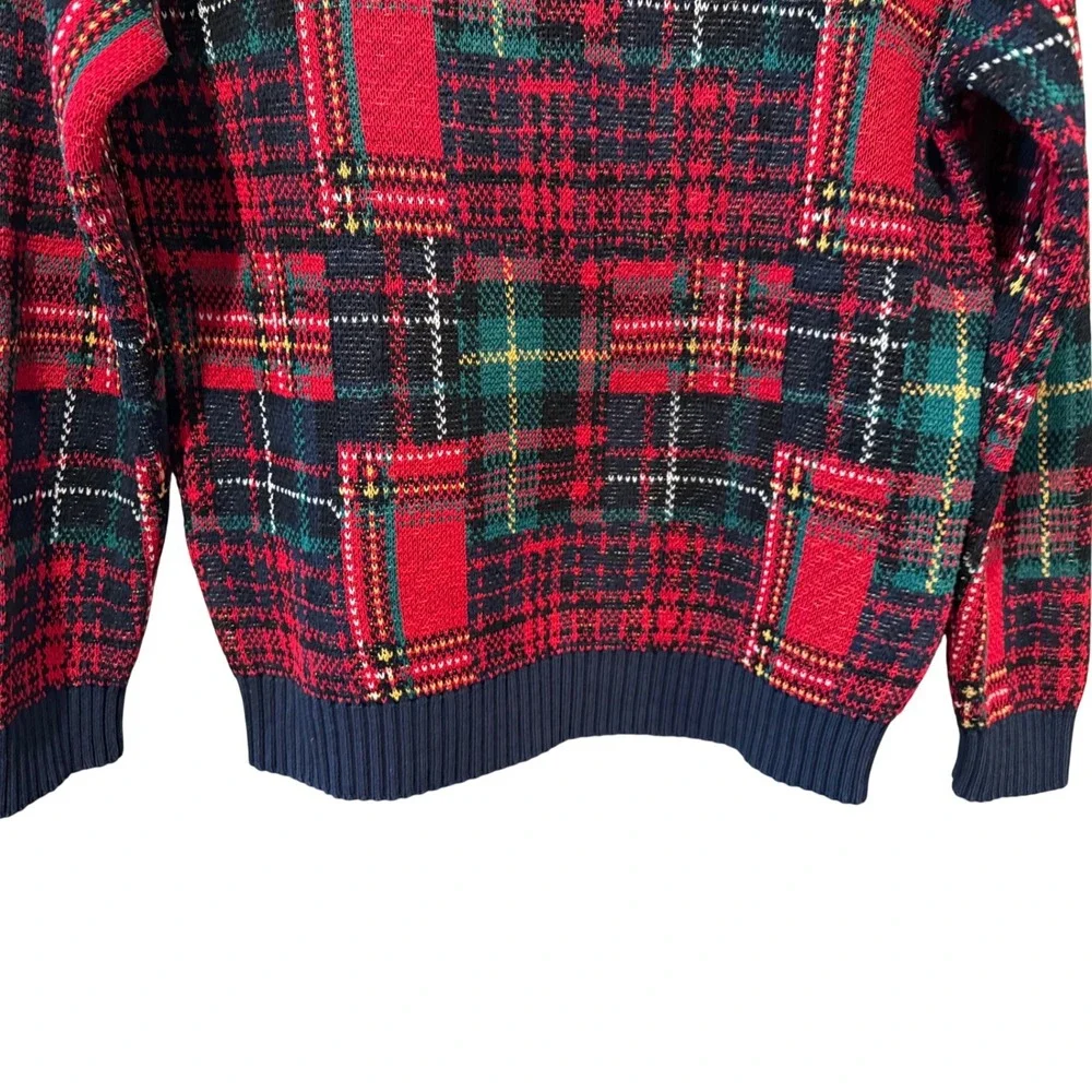 Old Navy Kids XL 14-16 Festive Crew Neck Plaid Sweater Red Green